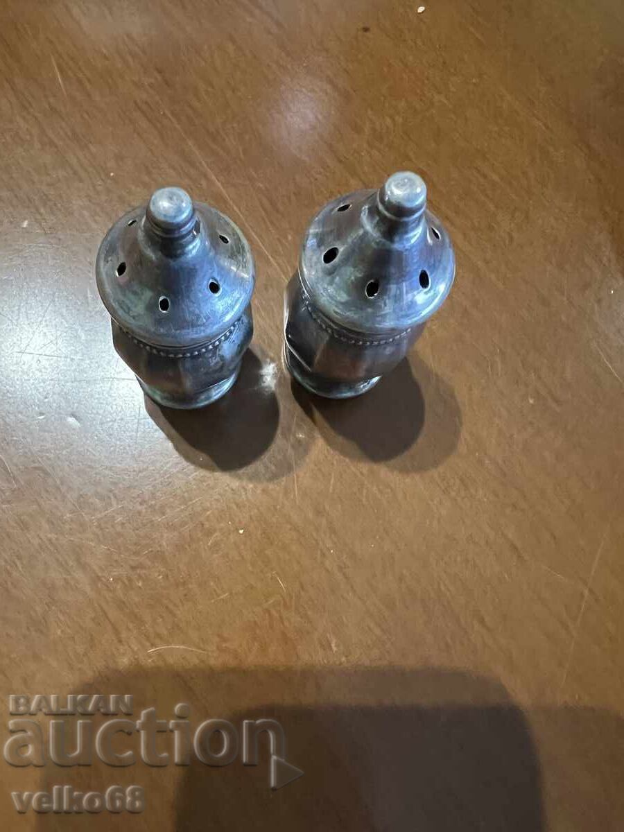 Auction  silver salt shakers