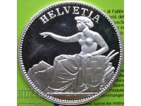 Ελβετία 1 Oz Helvetia 2022 καθιστή PROOF ασημί