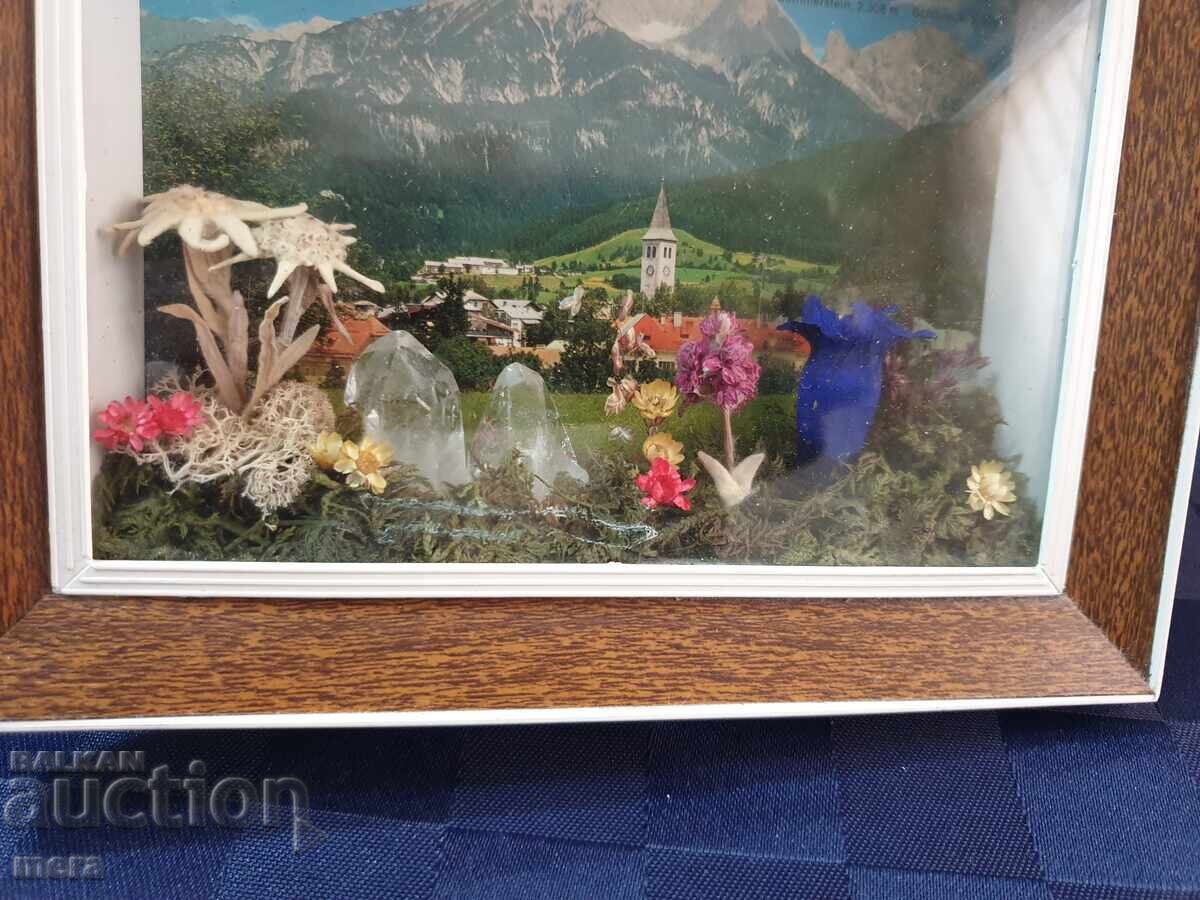 Flowers and crystals in a frame from the Austrian Alps - Floralp Tyrol with price 35.00 BGN | € 17.90 Flowers and crystals in a frame from the Austrian Alps - Floralp Tyrol with price 35.00 BGN | € 17.90