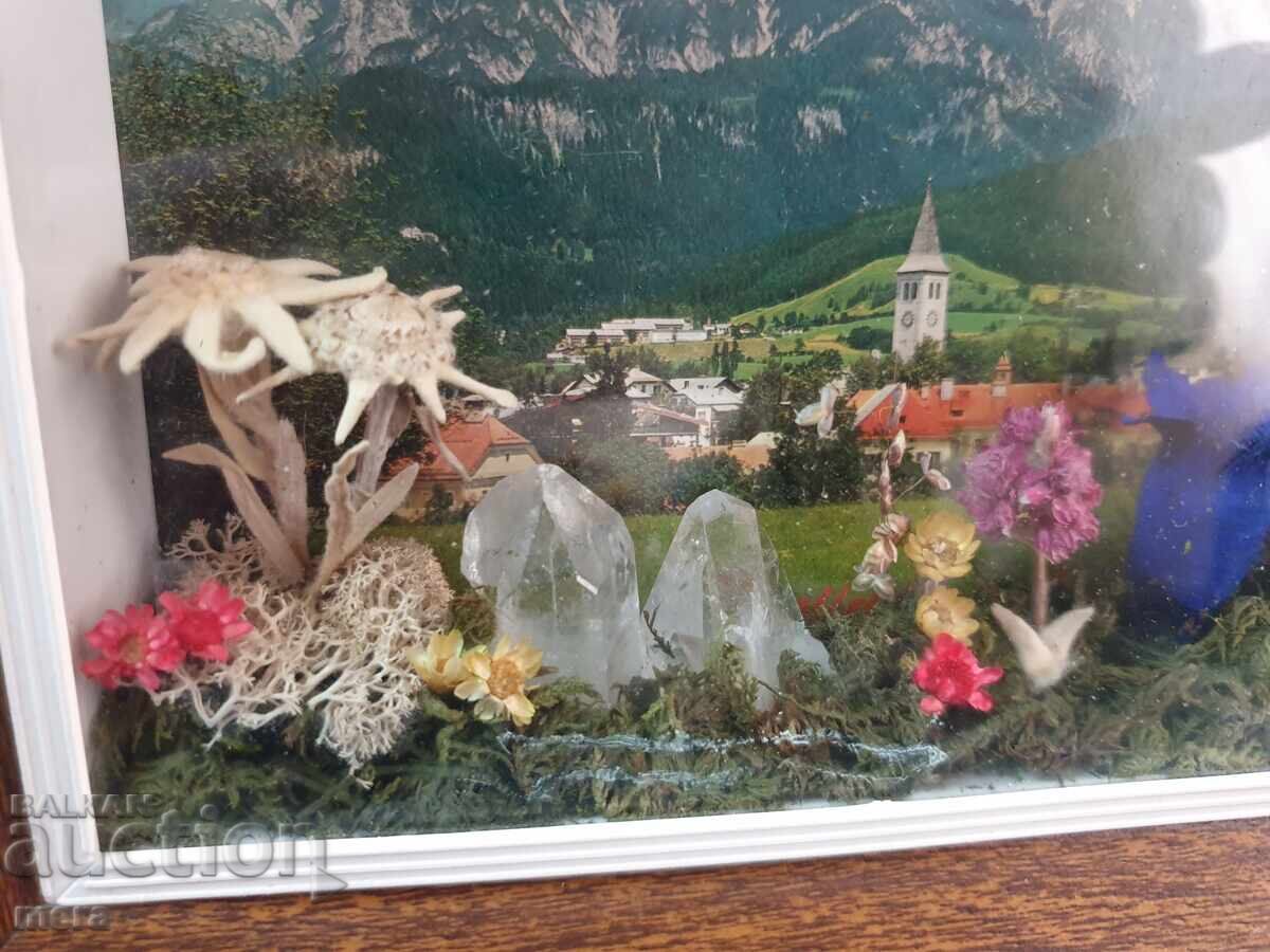 Auction Flowers and crystals in a frame from the Austrian Alps - Floralp Tyrol Auction Flowers and crystals in a frame from the Austrian Alps - Floralp Tyrol