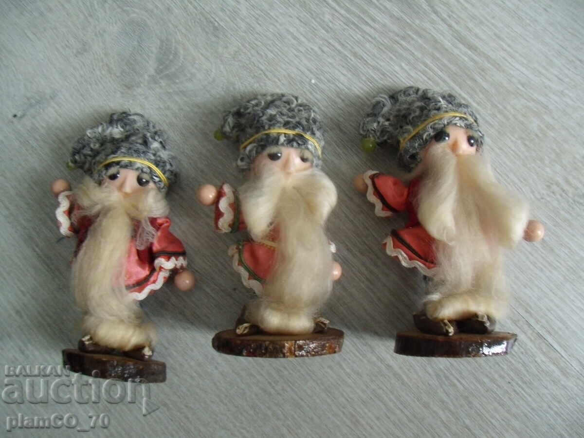 No.*7885 three old figures / dolls - height 15 cm - 5
