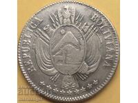 Bolivia 1865 1 boliviano 24.85g silver - extremely rare