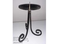 CANDLEHOLDER. WROUGHT IRON