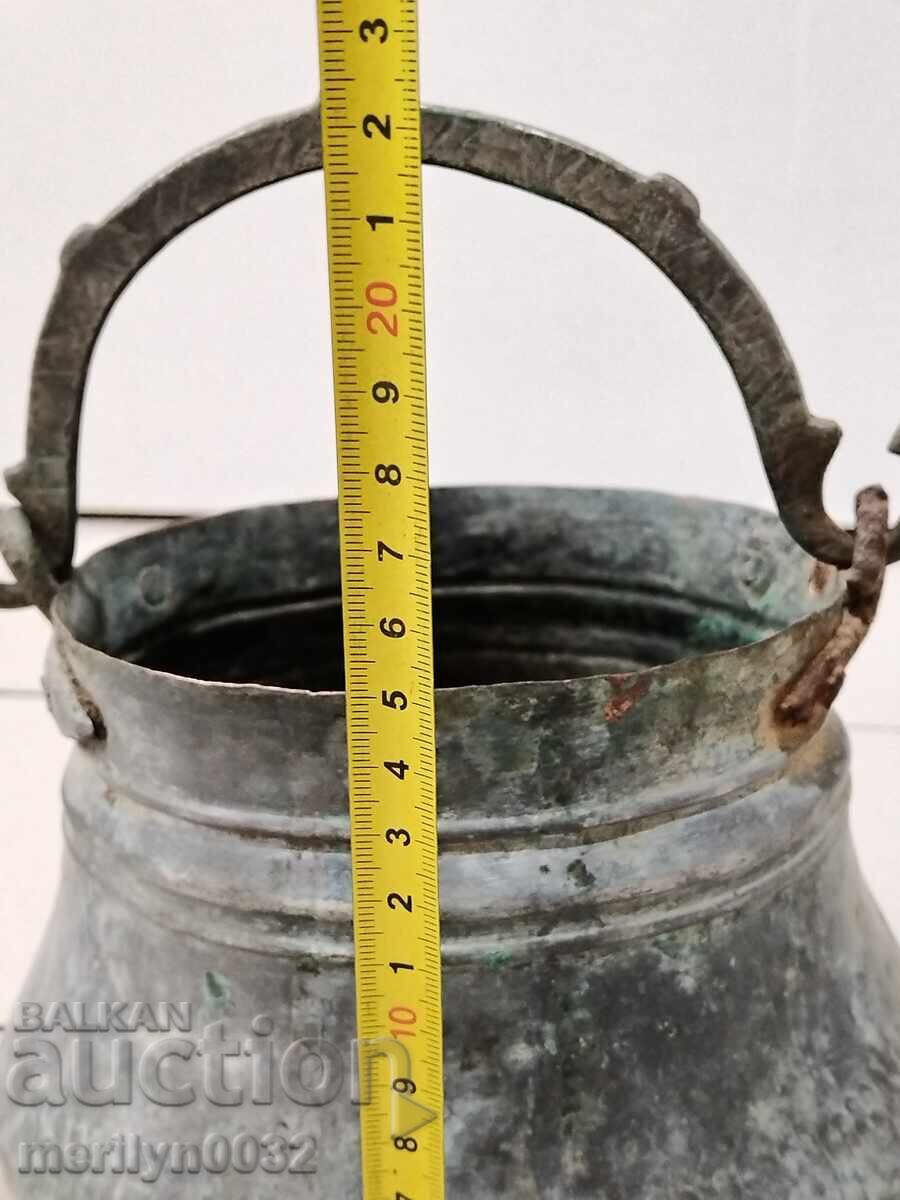 Old copper cauldron, copper, cauldron, forged vessel - 5 Old copper cauldron, copper, cauldron, forged vessel - 5