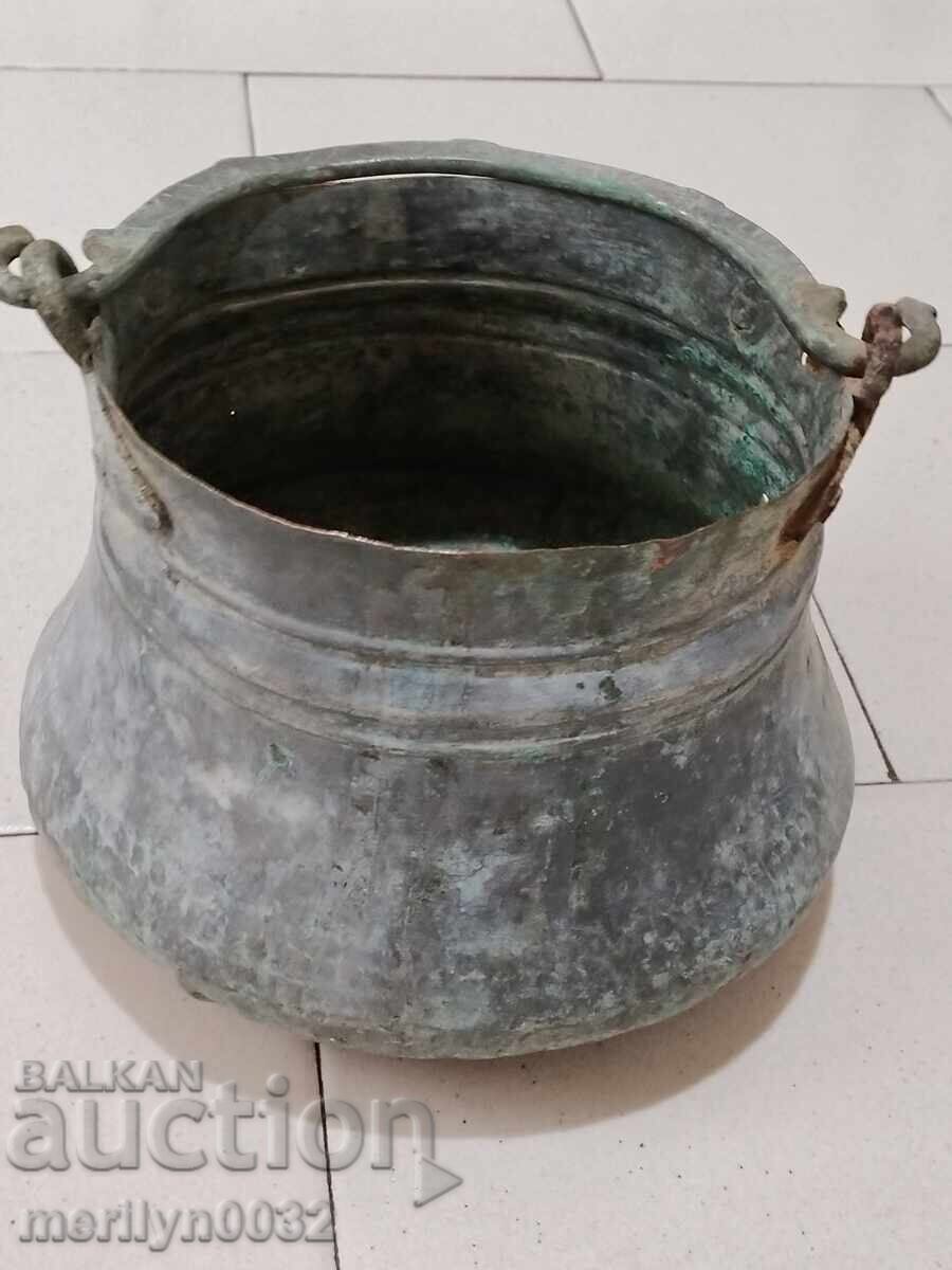 Old copper cauldron, copper, cauldron, forged vessel - 7 Old copper cauldron, copper, cauldron, forged vessel - 7
