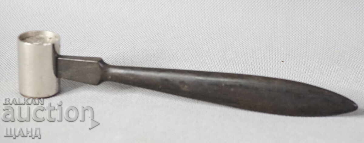 Ciocan de instrument medical vechi cu mâner de abanos