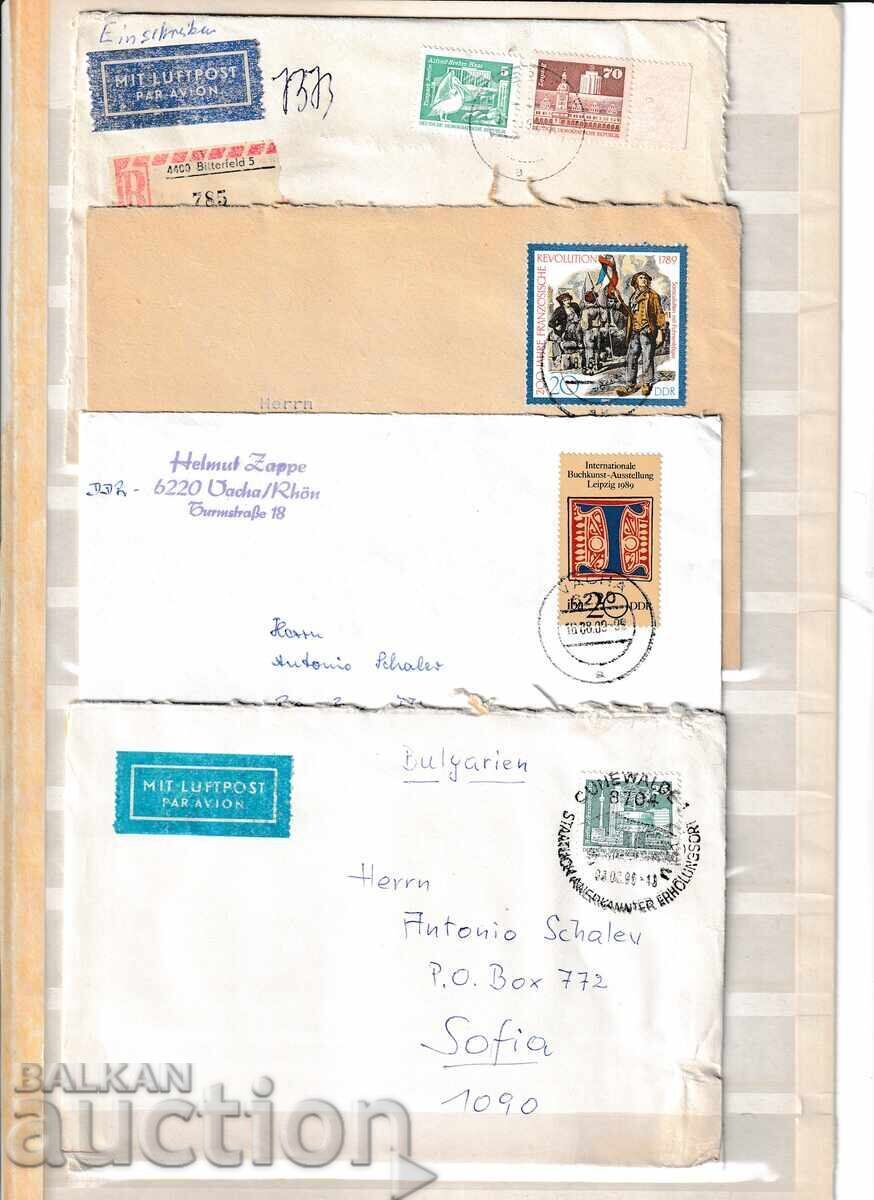 ГДР - пътували пликове 4 бр.