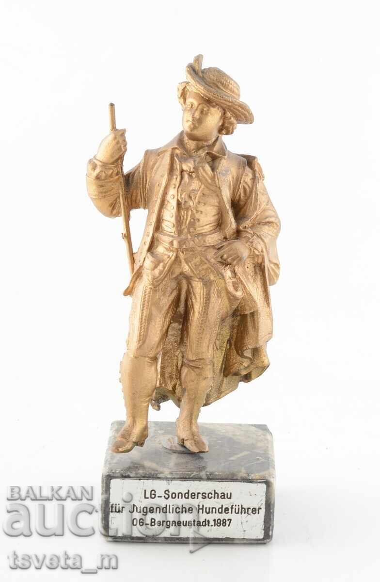 Figurină franceză din bronz antic, plastic, sculptură