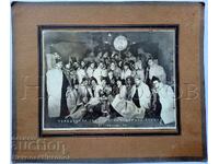 1941 LARGE OLD PHOTO CARDBOARD PAVLICAN CHRISTMAS CHOIR D49