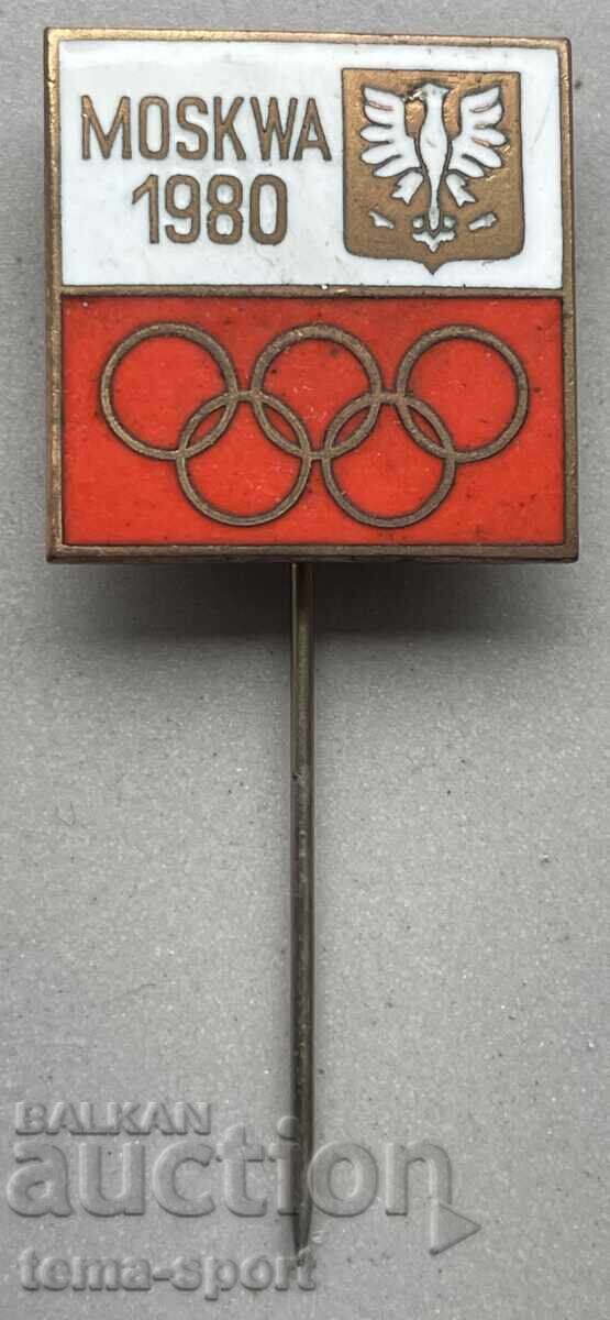 1353 Полша знак участие Полша Олимпиада Москва 1980г. Емайл 1353 Полша знак участие Полша Олимпиада Москва 1980г. Емайл