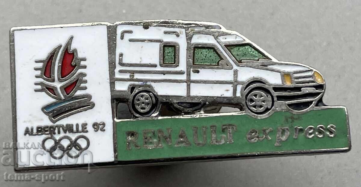 1365 Франция олимпийски спонсорски знак Албертвил фирма Рено 1365 Франция олимпийски спонсорски знак Албертвил фирма Рено