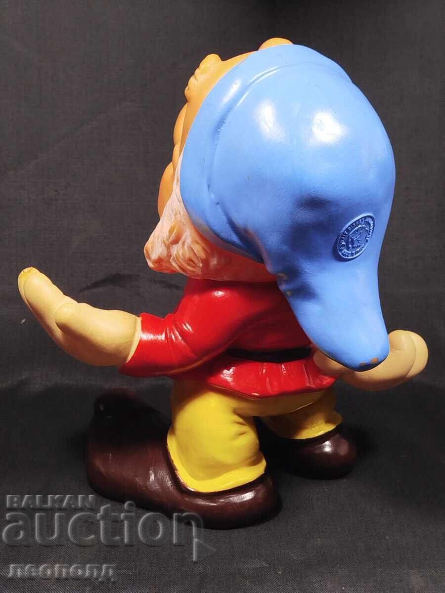 Auction OLD RETRO RUBBER TOY DWARF DOLL DISNEY ITALY Auction OLD RETRO RUBBER TOY DWARF DOLL DISNEY ITALY