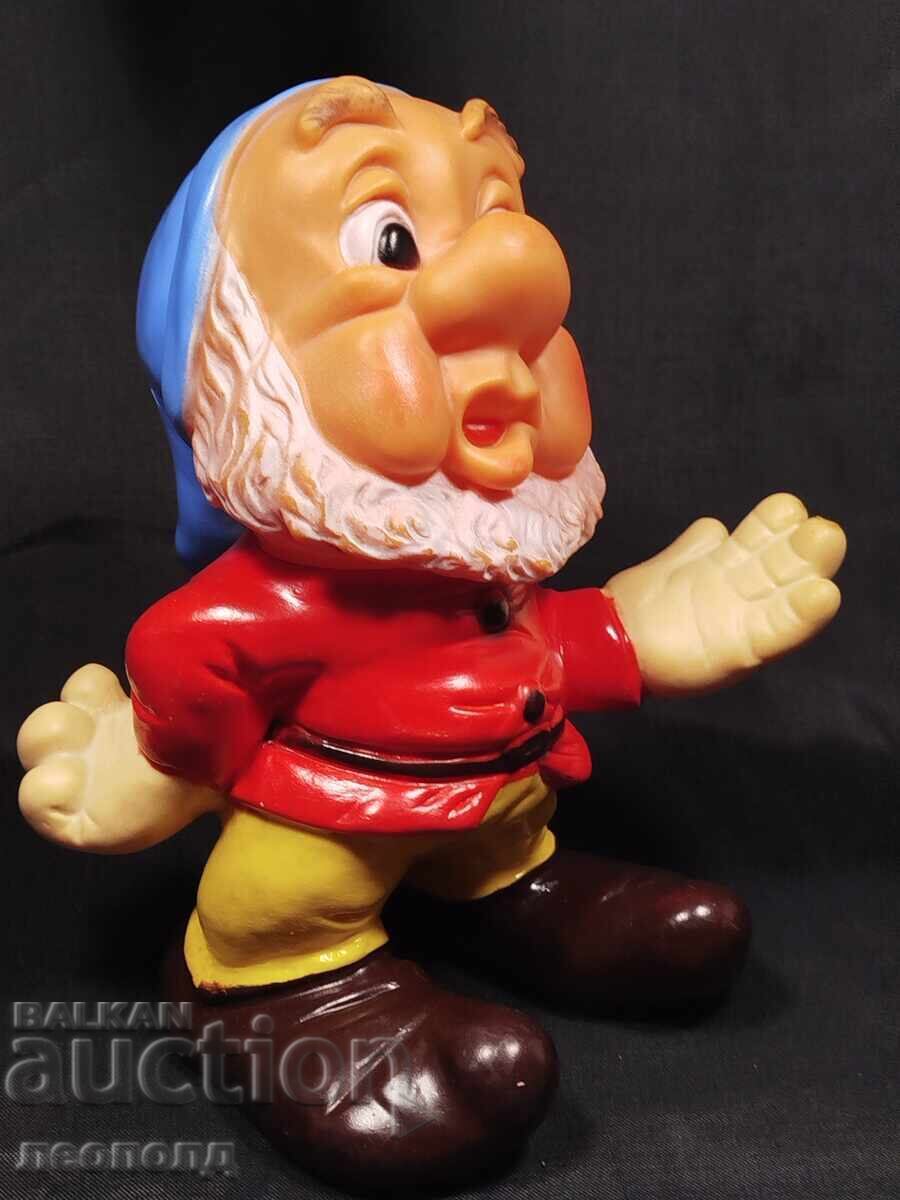 OLD RETRO RUBBER TOY DWARF DOLL DISNEY ITALY - 5 OLD RETRO RUBBER TOY DWARF DOLL DISNEY ITALY - 5