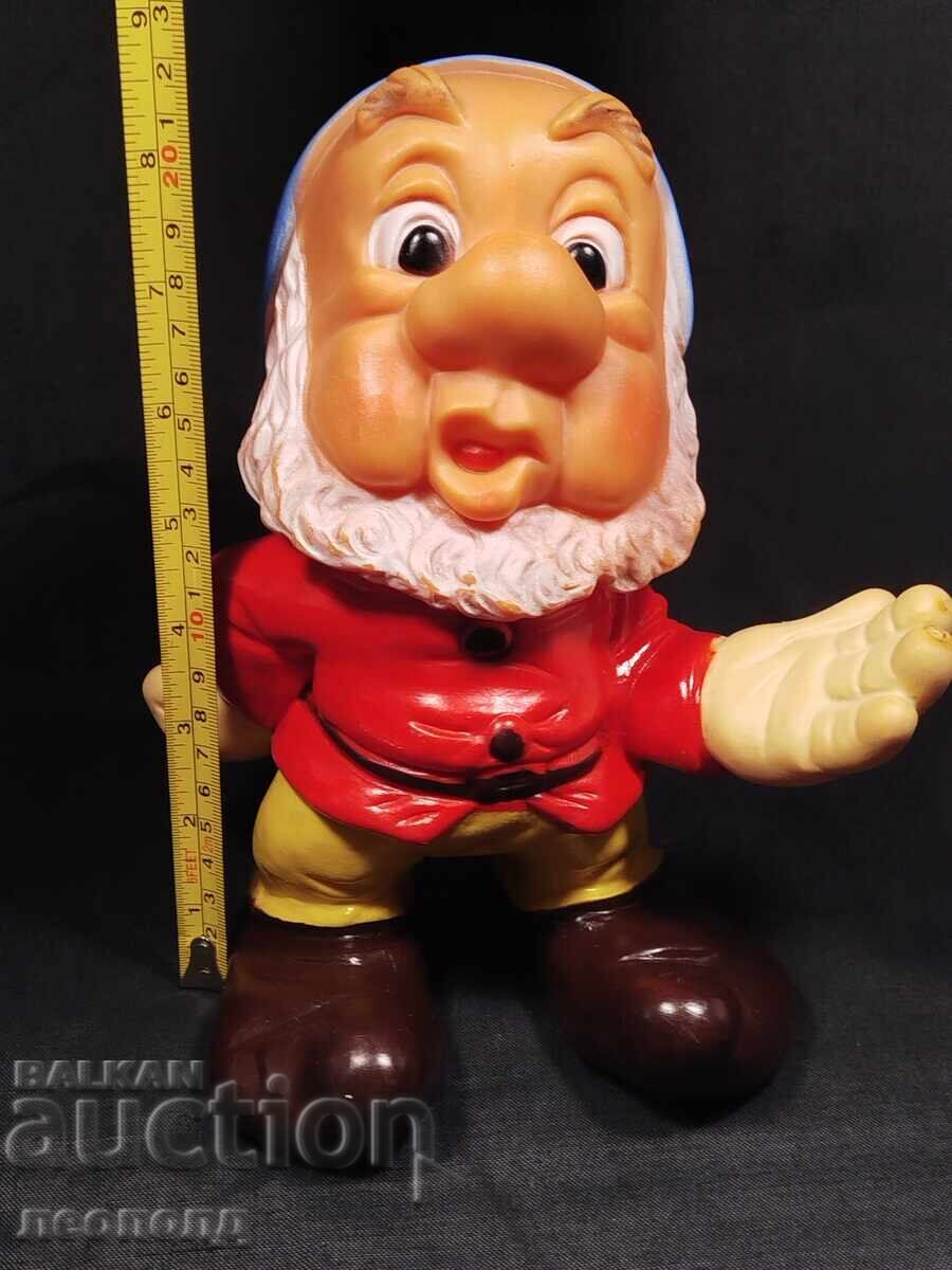 OLD RETRO RUBBER TOY DWARF DOLL DISNEY ITALY - 7 OLD RETRO RUBBER TOY DWARF DOLL DISNEY ITALY - 7
