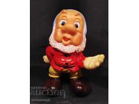 OLD RETRO RUBBER TOY DWARF DOLL DISNEY ITALY