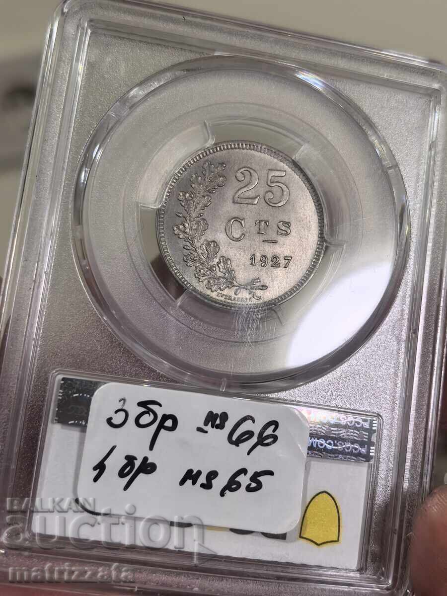 Luxembourg 25 Centimes 1927 MS65 - 6 Luxembourg 25 Centimes 1927 MS65 - 6