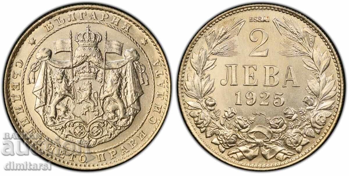 2 leva 1925 Poissy SP65 PCGS 2 leva 1925 Poissy SP65 PCGS