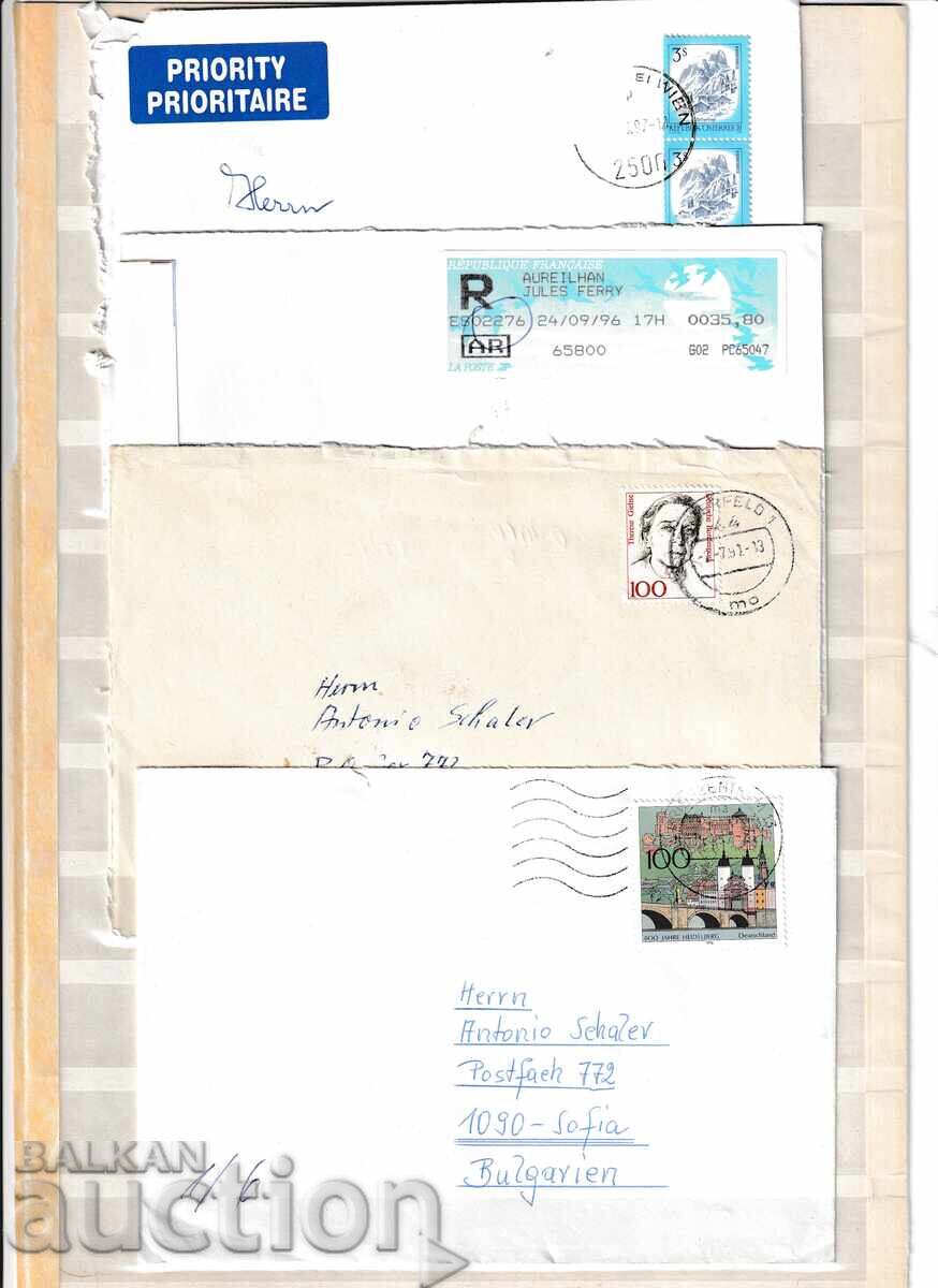 Miscellaneous - used postal envelopes 4 pcs.