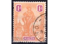 -GB/Малта-1922-Редовна-KGV-Алегория "Британия",клеймо