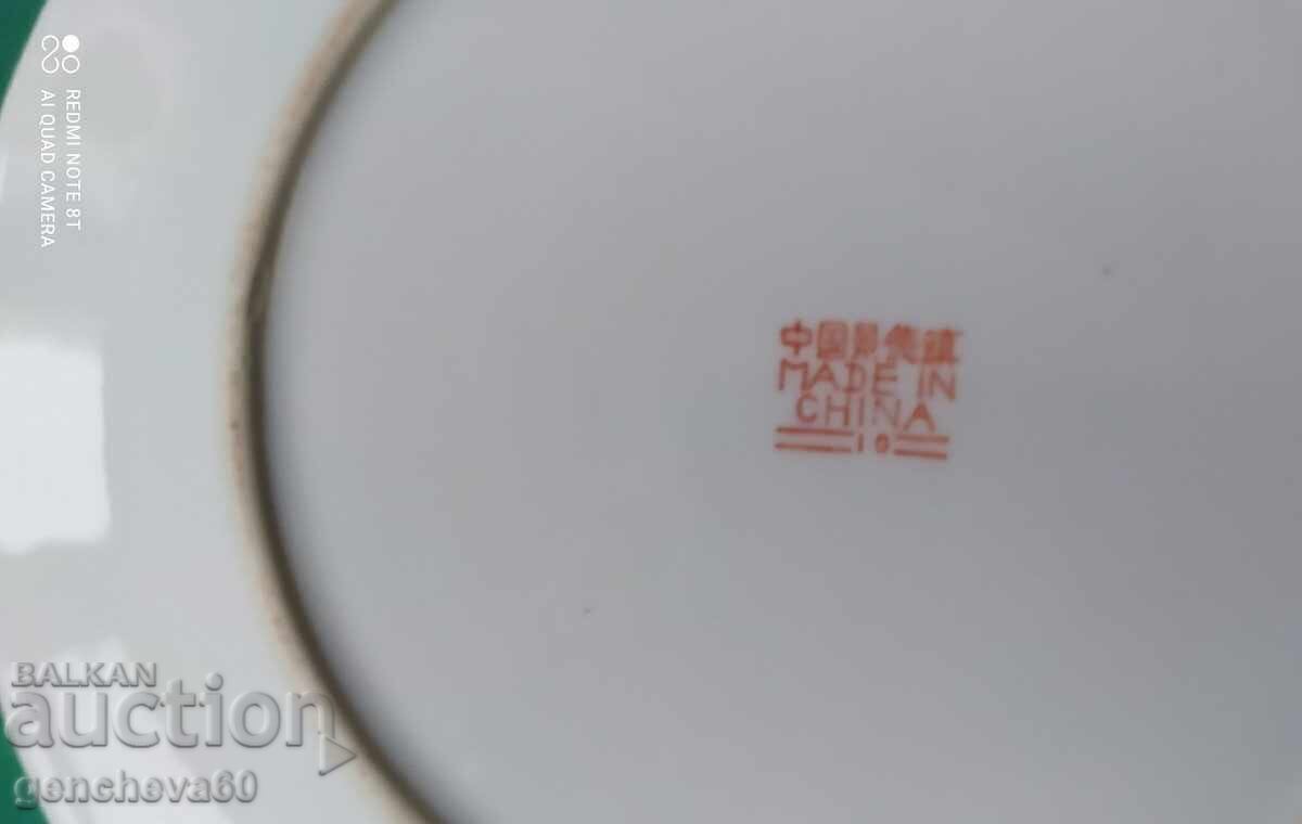 Farfurie chinezească din porțelan de colecție, flori pictate - 6 Farfurie chinezească din porțelan de colecție, flori pictate - 6