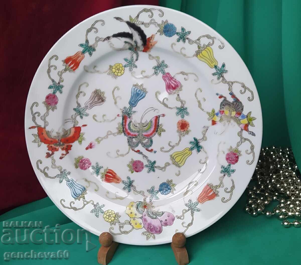 Collectible Chinese porcelain plate painted flowers - 7 Collectible Chinese porcelain plate painted flowers - 7