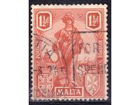 -GB/Малта-1922-Редовна-KGV-Алегория "Британия",клеймо