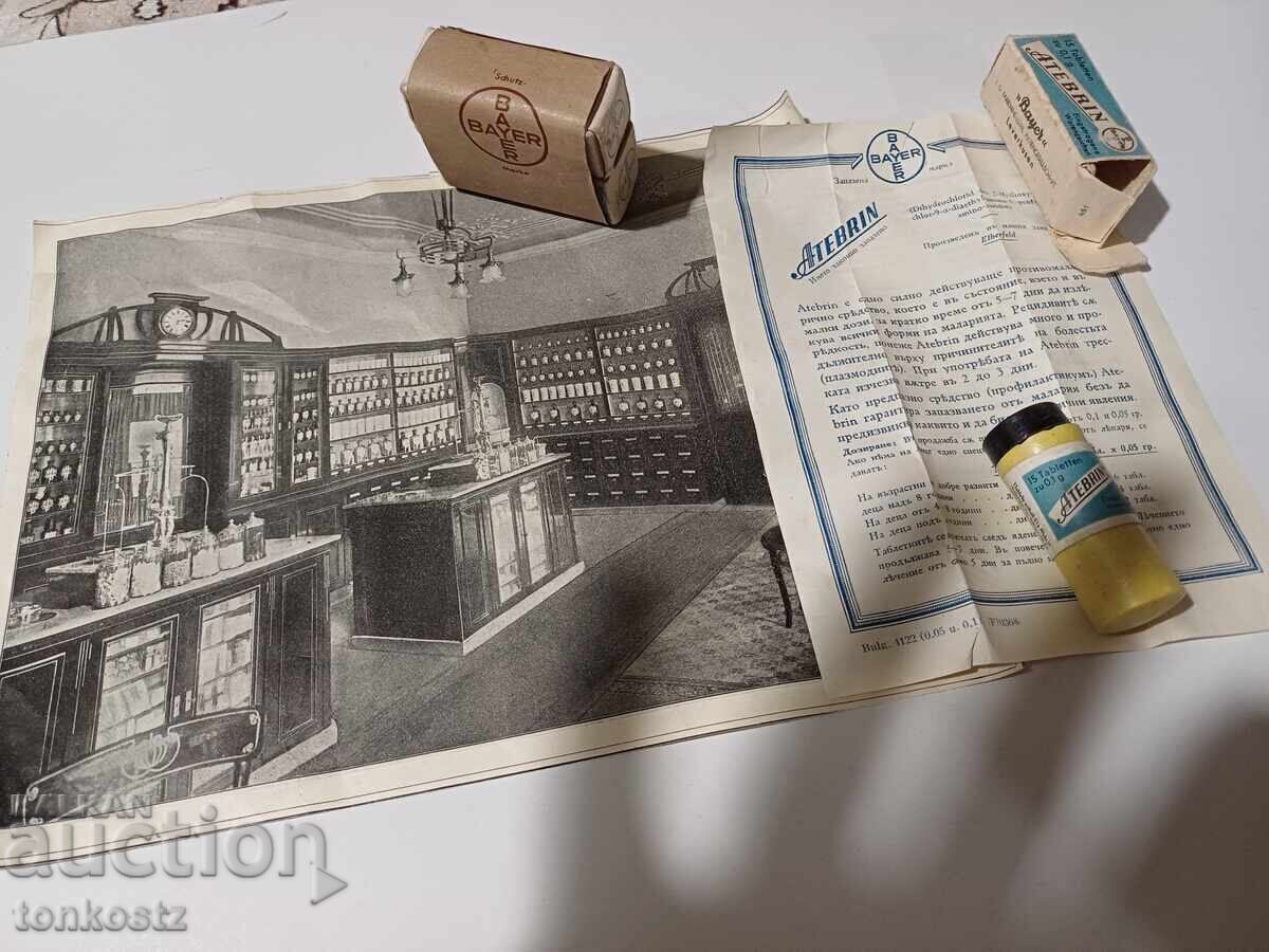 3pcs atebrin bayer 1940 3pcs atebrin bayer 1940