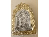 Miniature icon silver plated 950 and 24k gold plated