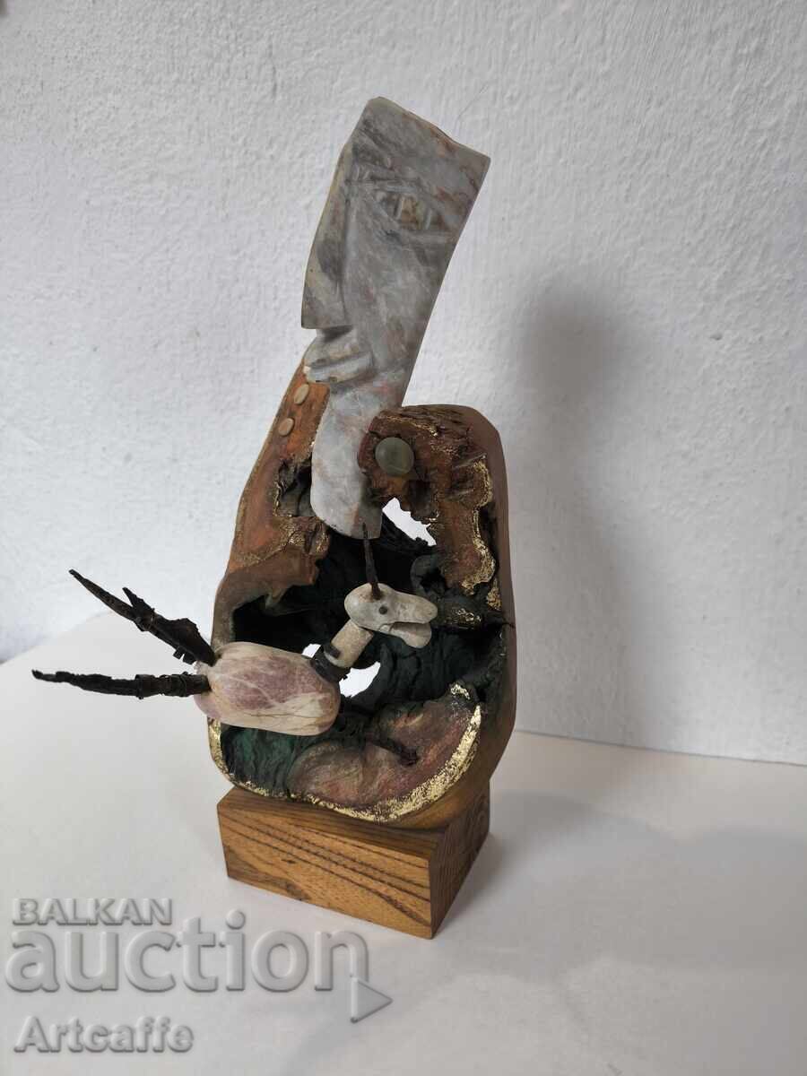 Dimitar Neychev - Παρά τον εαυτό του - γλυπτική, ξύλο με τιμή 400.00 BGN | € 204.52 Dimitar Neychev - Παρά τον εαυτό του - γλυπτική, ξύλο με τιμή 400.00 BGN | € 204.52