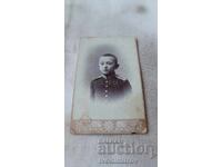 Foto băiat în uniformă de cadet carton 1907