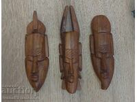 Woodcarvings, three pieces, excellent for collectors