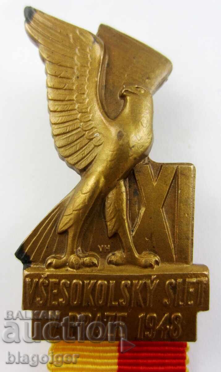 Heroic Sokol Festival-Czech Republic-1948-Rare token-Participant - 5 Heroic Sokol Festival-Czech Republic-1948-Rare token-Participant - 5