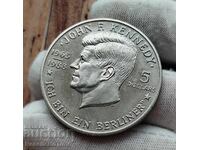 Coin 5 Dollars - Elizabeth II J.F. Kennedy "Ich bin ein...