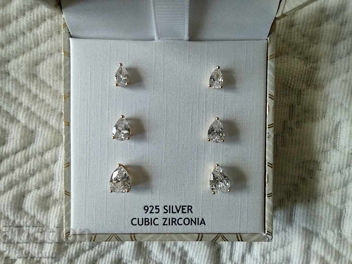 Auction Earrings set silver 925, Drops, gold plating, 19.02.2025 Auction Earrings set silver 925, Drops, gold plating, 19.02.2025
