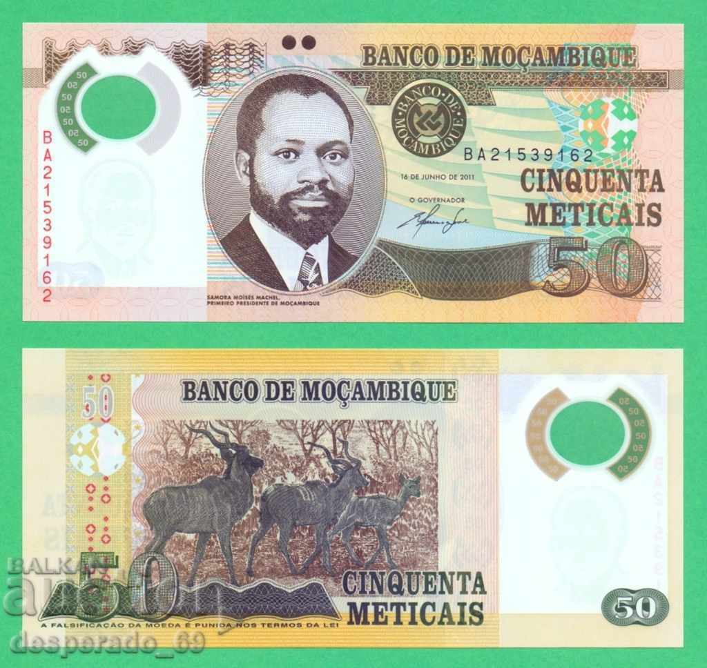 (¯`'•.¸   МОЗАМБИК  50 метикаи 2011  UNC   ¸.•'´¯)