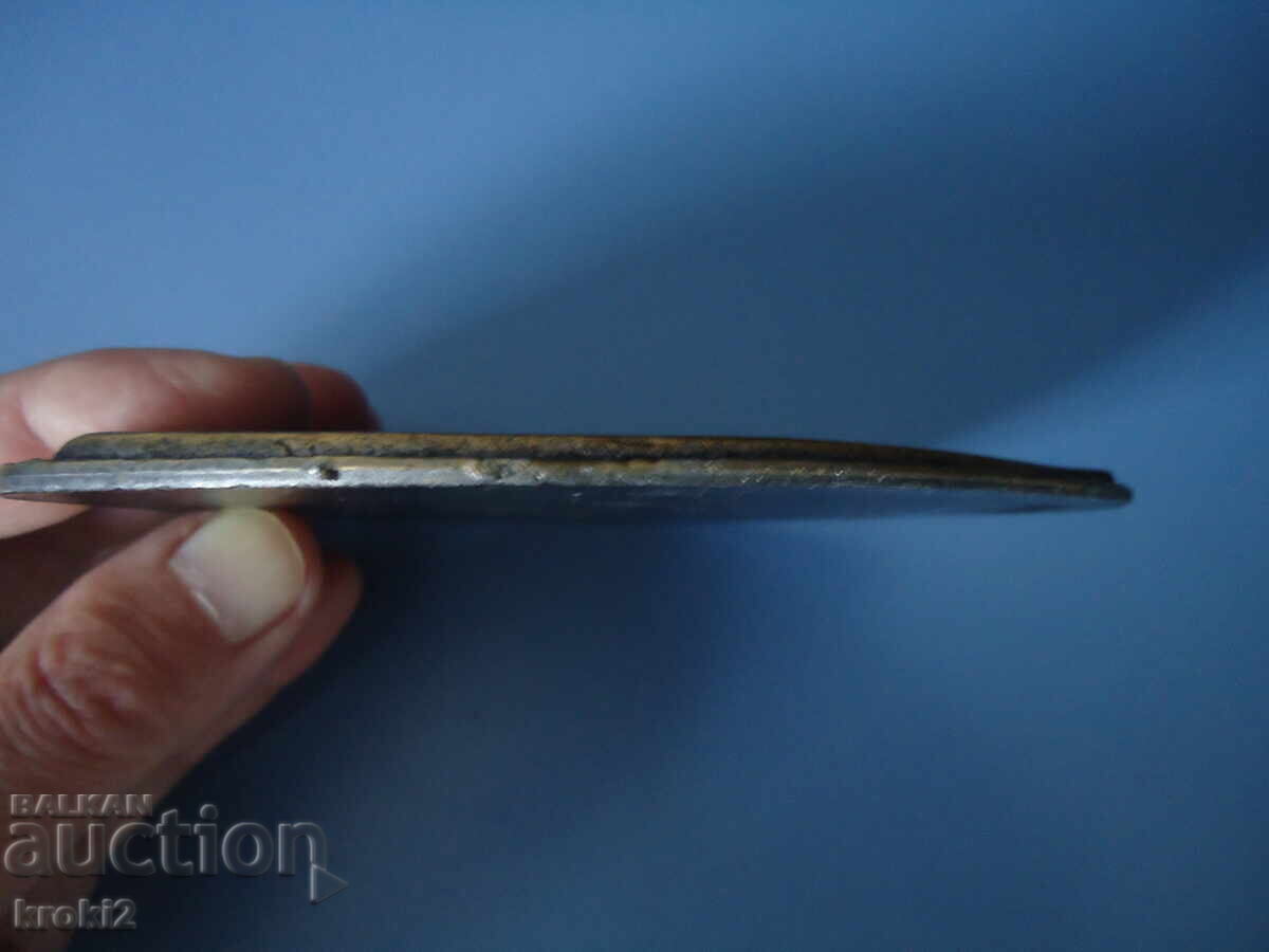 Доставка на Масивен белгийски бронзов плакет медал конен спорт Доставка на Масивен белгийски бронзов плакет медал конен спорт