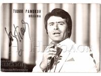 OLD CARD WITH AUTOGRAPH TODOR PAMUKOV POP SINGER D500