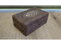 Carved solid wood box for collectors