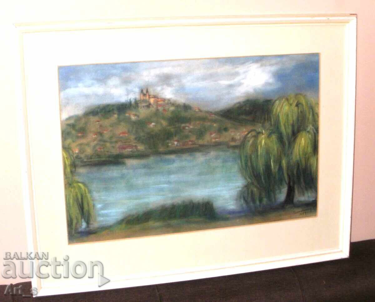 Landscape - a magnificent impression with pastels in a frame with price 99.99 BGN | € 51.12