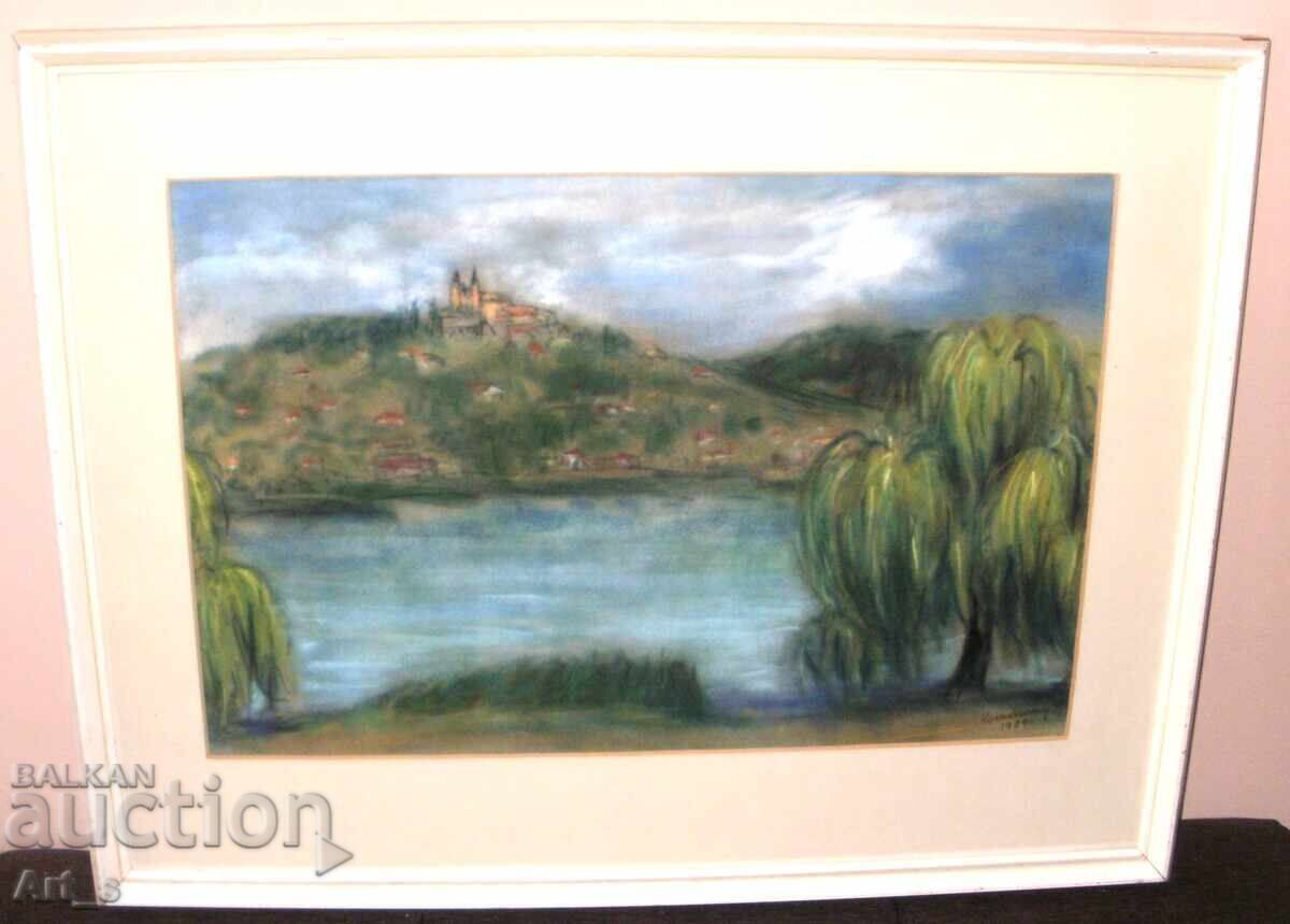 Landscape - a magnificent impression with pastels in a frame - 7