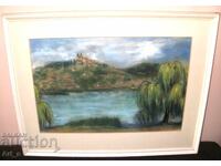 Peisaj - o impresie magnifică cu pasteluri într-un cadru