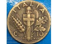 10 Centesimi 1939 Italy Fascism Victor Emmanuel III Bronze