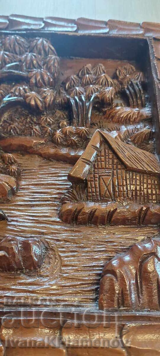 Delivery of Solid wood carving for connoisseurs 32cm 32cm Delivery of Solid wood carving for connoisseurs 32cm 32cm