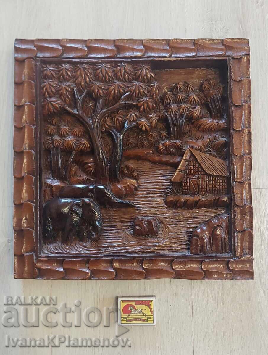Solid wood carving for connoisseurs 32cm 32cm - 7 Solid wood carving for connoisseurs 32cm 32cm - 7
