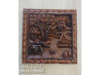 Sculptură în lemn masiv pentru cunoscători 32cm 32cm