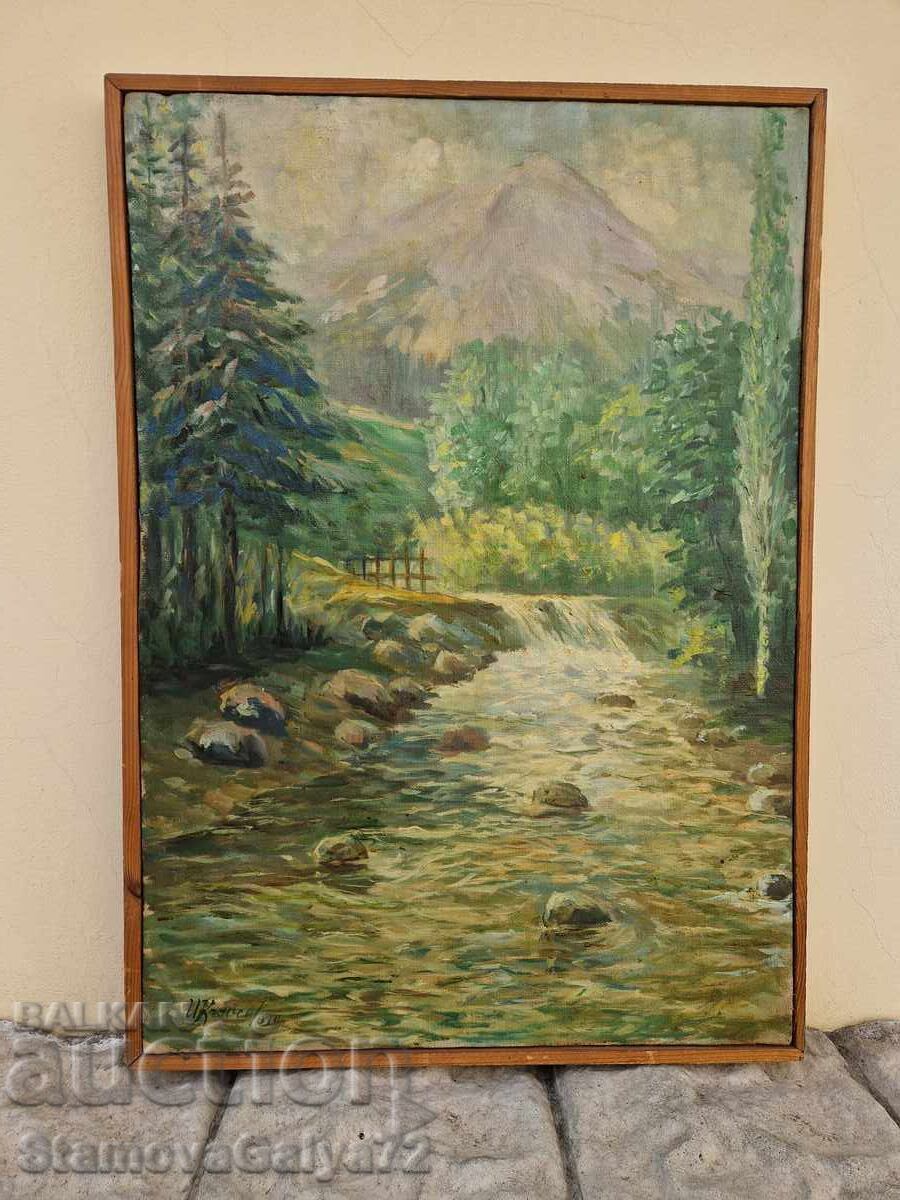 Иван Кънчев- масло пейзаж автор платно