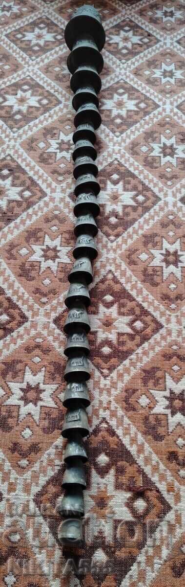 Стар наниз от чанове,чан, хлопка, звънец, камбана, тюмбелек Стар наниз от чанове,чан, хлопка, звънец, камбана, тюмбелек