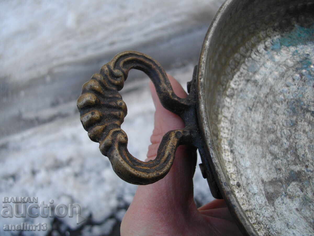 OLD COPPER VESSEL TRAY WITH BRONZE HANDLES - 5 OLD COPPER VESSEL TRAY WITH BRONZE HANDLES - 5