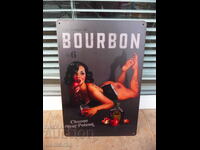 Metal sign whiskey Bourbon girl sexy apple erotica