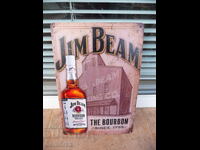 Metal sign whiskey Jim Beam Bourbon since 1975 distillery